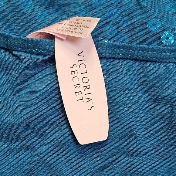 NWT Victoria's Secret Teal Sequin Cami Size S - Picture 3 of 6
